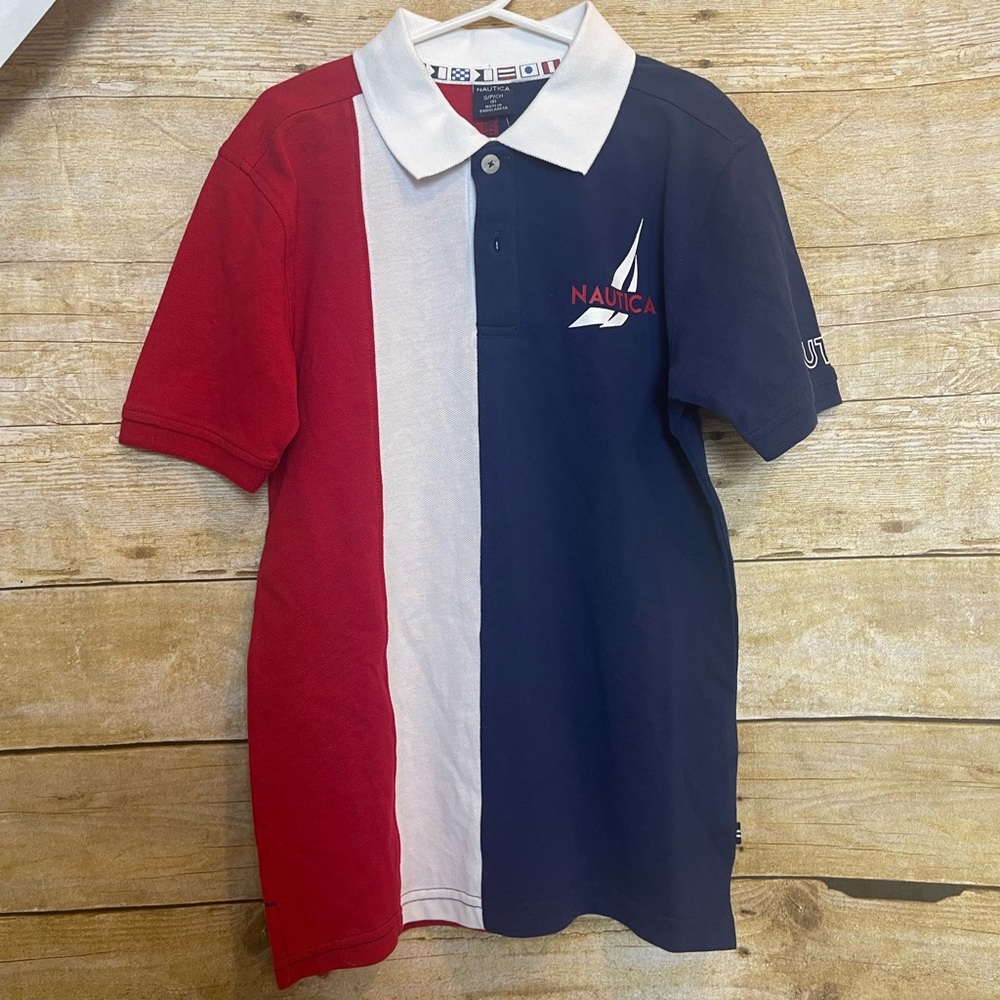 Nautica red,white, and blue polo 🛍